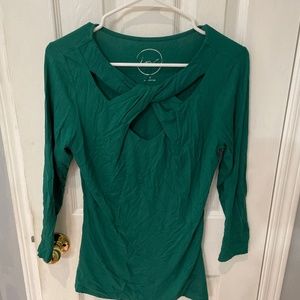 Green Cutout Top